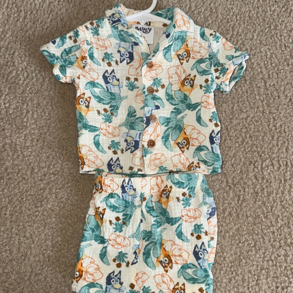 Newborn Boys Bluey Short set